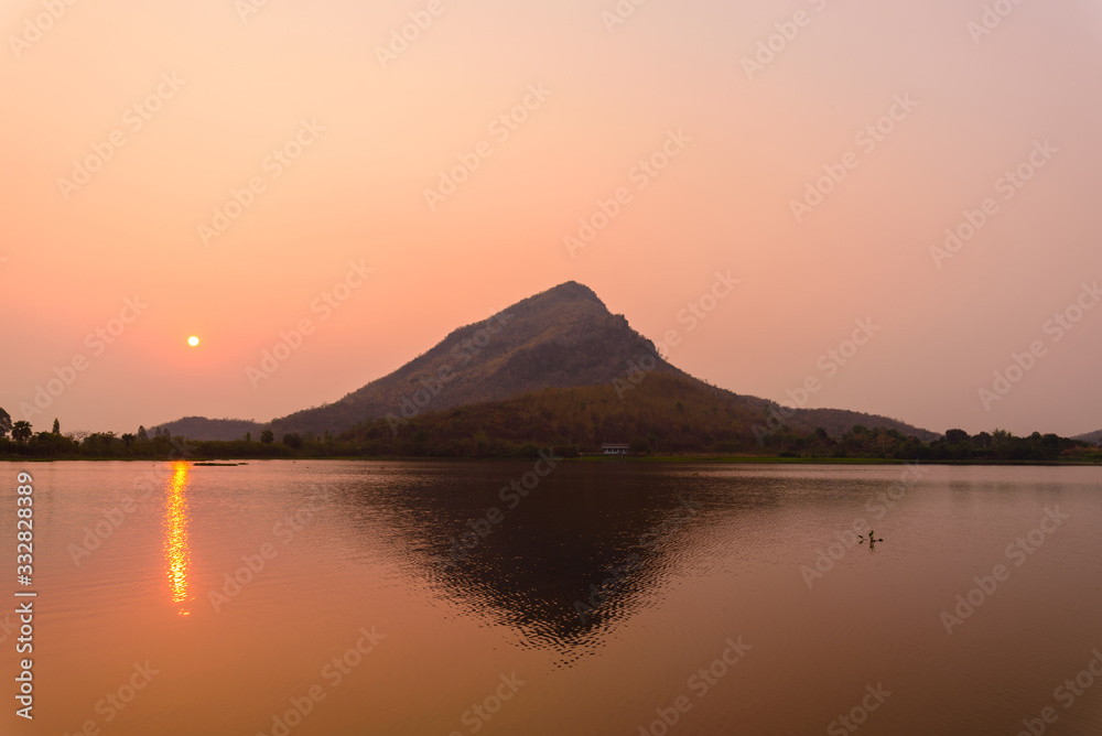 Sunrise at the lake / lake view in sunrise time