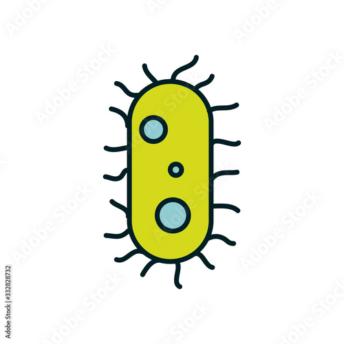 Isolated virus with legs line and fill style icon vector design