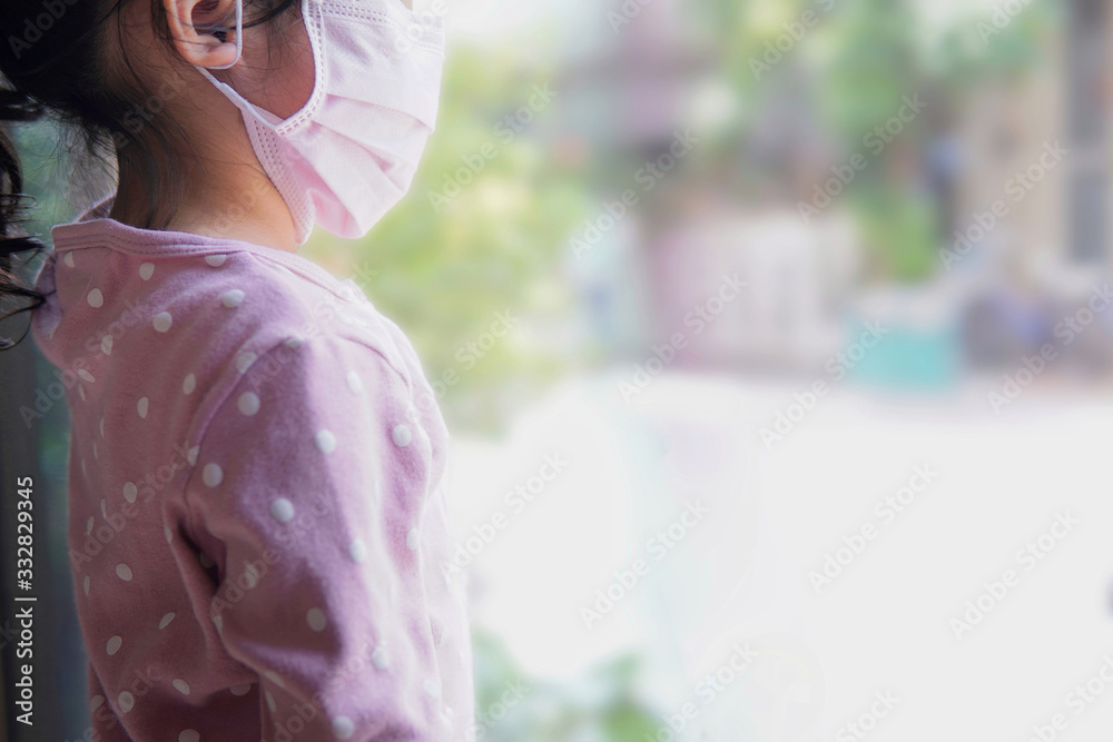 A girl wearing a facemask Standing outside. When the virus(covit-19) will disappear once. A girl wearing a facemask Standing outside. When the virus(covit-19) will disappear once.
