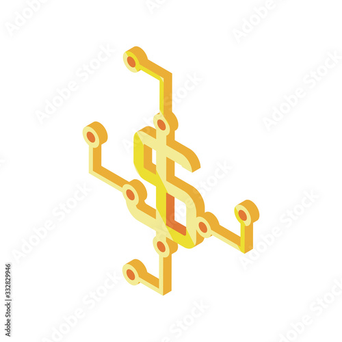 online dollar symbol on white background