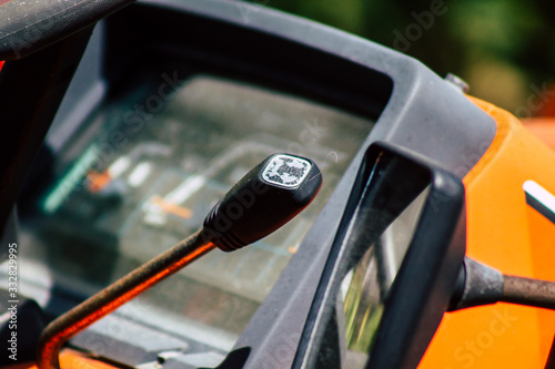 closeup of a tractor photo