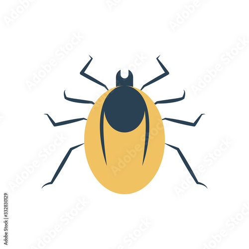 mite insect icon, flat style