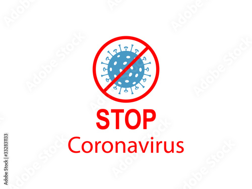 Stop coronavirus icon. Vector illustration, flat design.