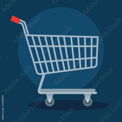 Fotografie, Tablou cart shopping transportation in blue background vector illustration design