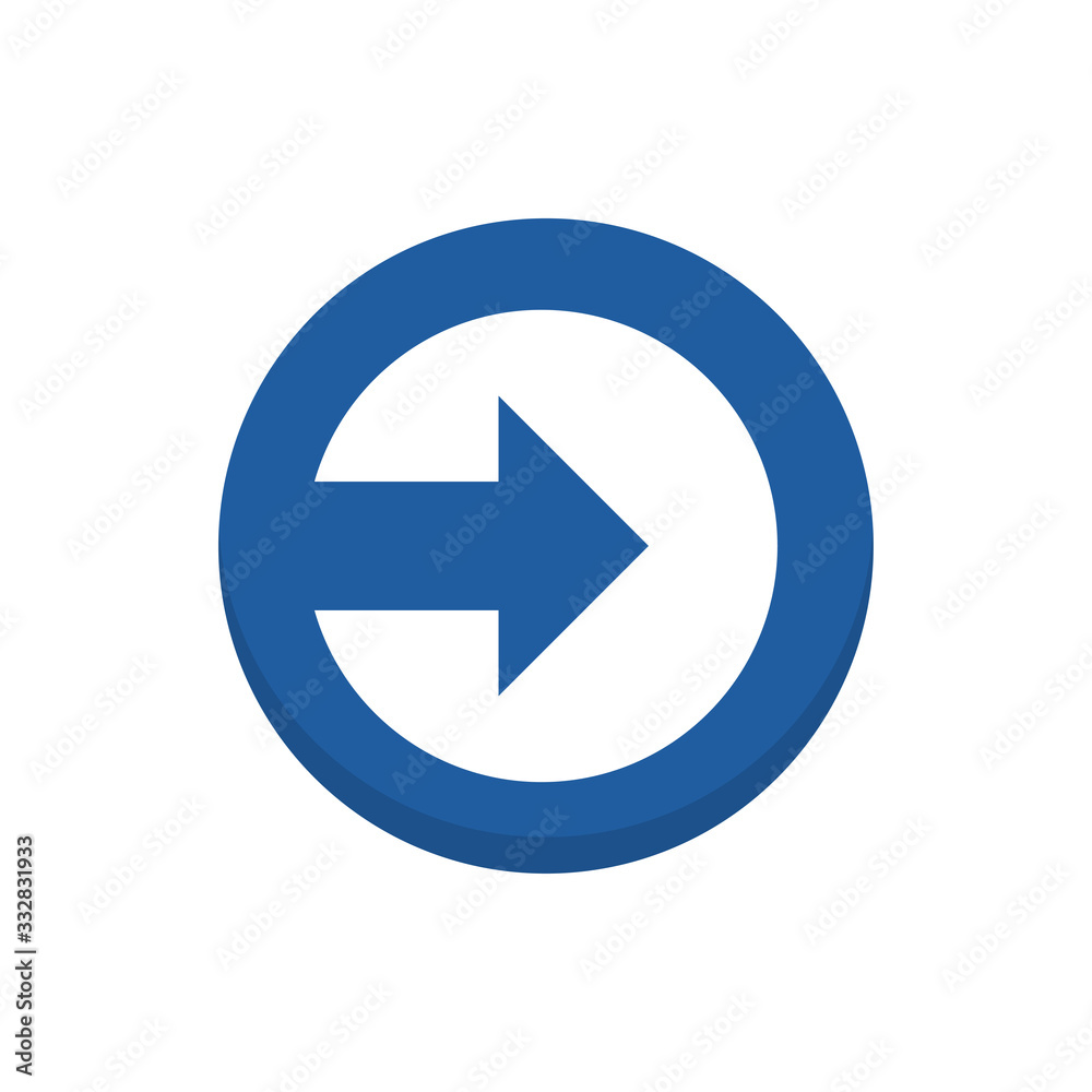 Right Arrow Vector Colour Circle Icon Illustration Right Arrow Vector Colour Circle Icon Illustration