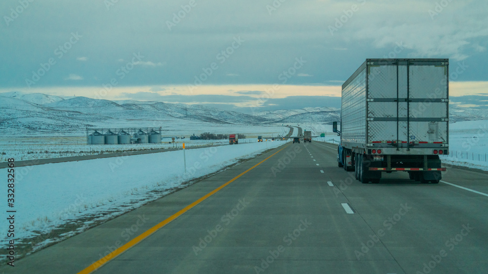 Highway driving in winter