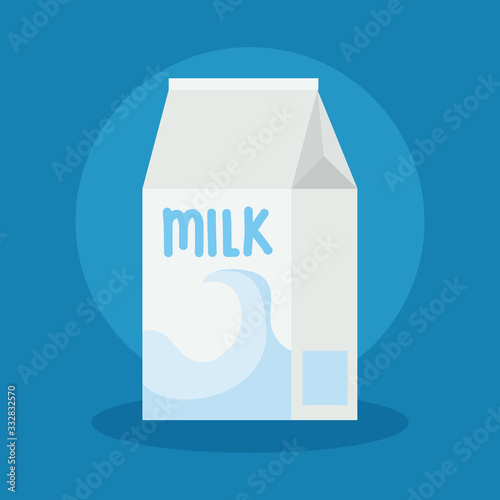box milk beverage in blue background vector illustration design