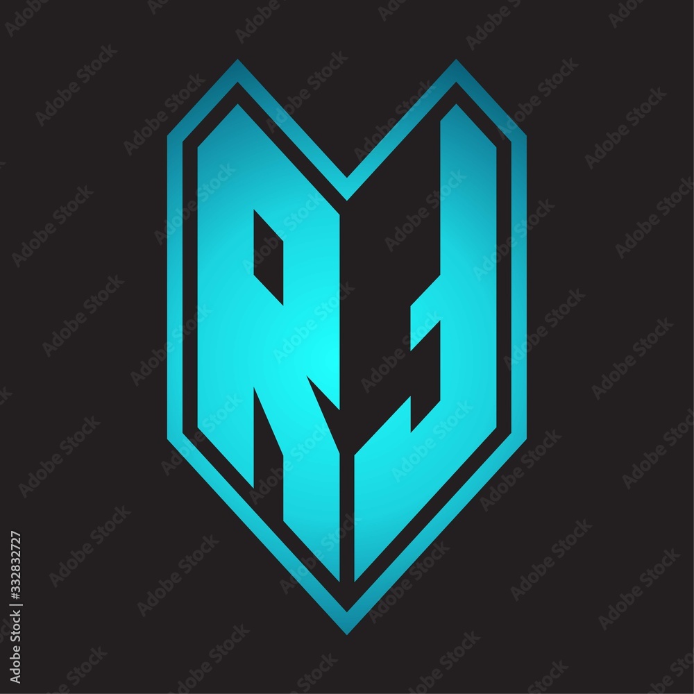RT Logo monogram with emblem line style isolated on blue gradient colors RT Logo monogram with emblem line style isolated on blue gradient colors