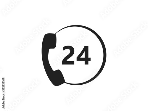 Emergency call icon. Vector illustration, flat design.