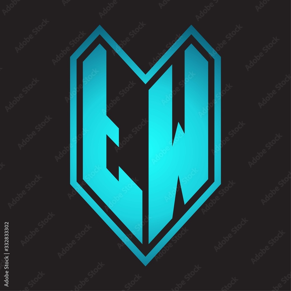 TW Logo monogram with emblem line style isolated on blue gradient colors TW Logo monogram with emblem line style isolated on blue gradient colors