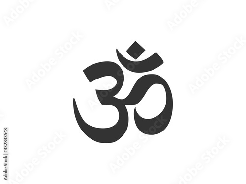 Aum om symbol. Vector illustration, flat design.
