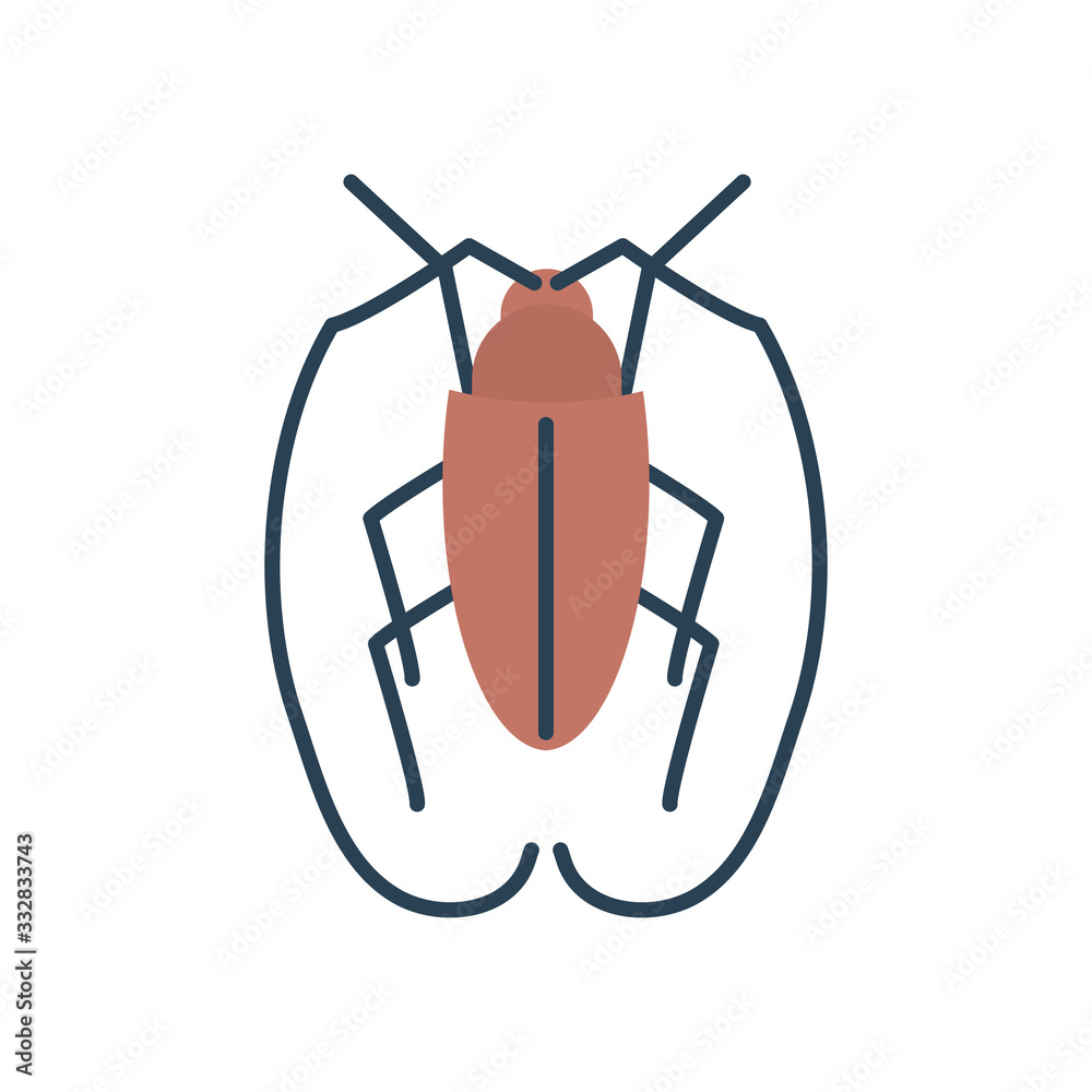 cockroach insect icon, flat style cockroach insect icon, flat style