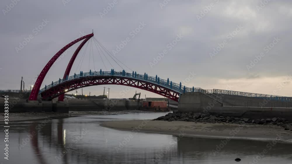 Afternoon to night time lapse of the Yuanli Rainbow Bridge