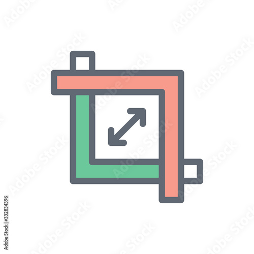 Crop Vector Colour With Line Icon Illustration