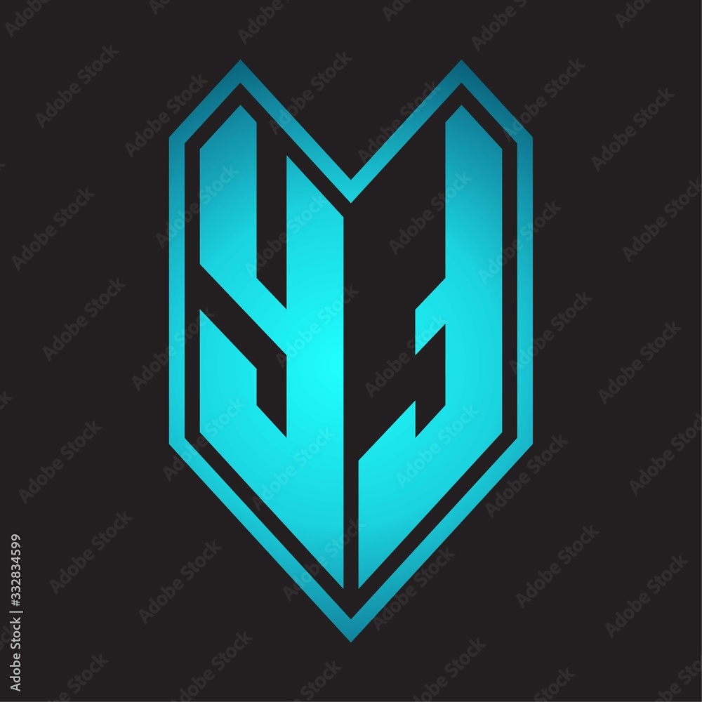 YT Logo monogram with emblem line style isolated on blue gradient colors YT Logo monogram with emblem line style isolated on blue gradient colors