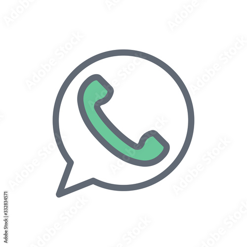 Customer Service Vector Colour With Line Icon Illustration