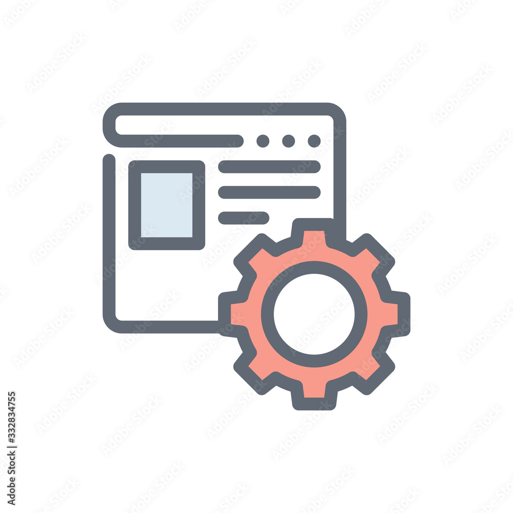 Web Setting Vector Colour With Line Icon Illustration Web Setting Vector Colour With Line Icon Illustration