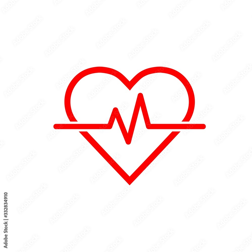 Heart Rate Design Element Over White Background Heart Rate Design Element Over White Background