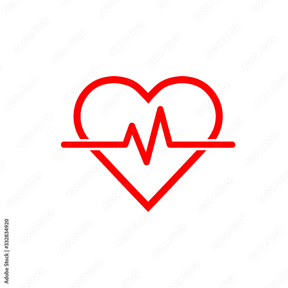 Heart Rate Design Element Over White Background Heart Rate Design Element Over White Background