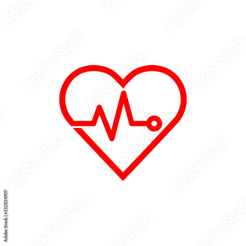 Heart Rate Design Element Over White Background