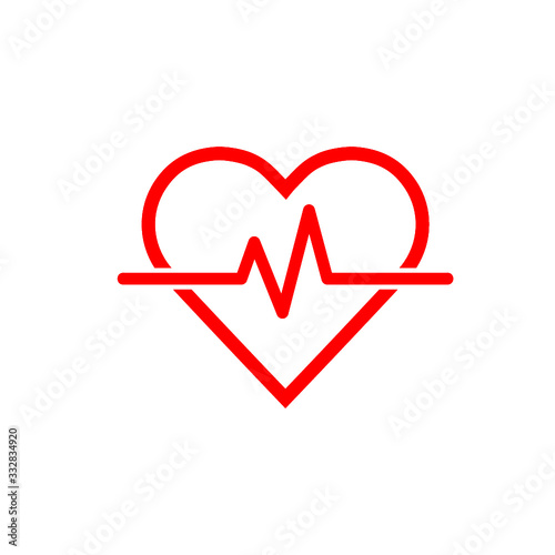Heart Rate Design Element Over White Background