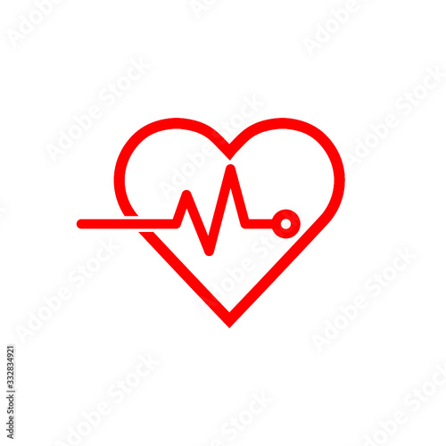 Heart Rate Design Element Over White Background