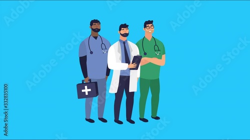 doctors staff team characters animation
