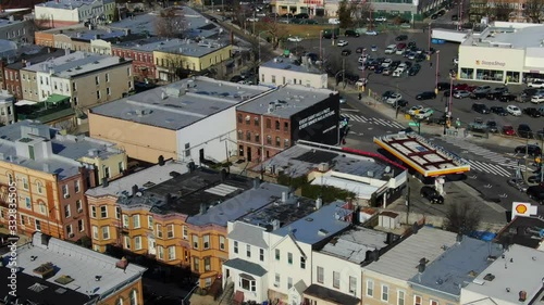 Aerial Orbit Shot of Saints Church Black Wall in New York
