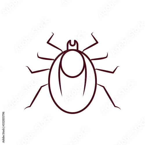 mite insect icon, line style