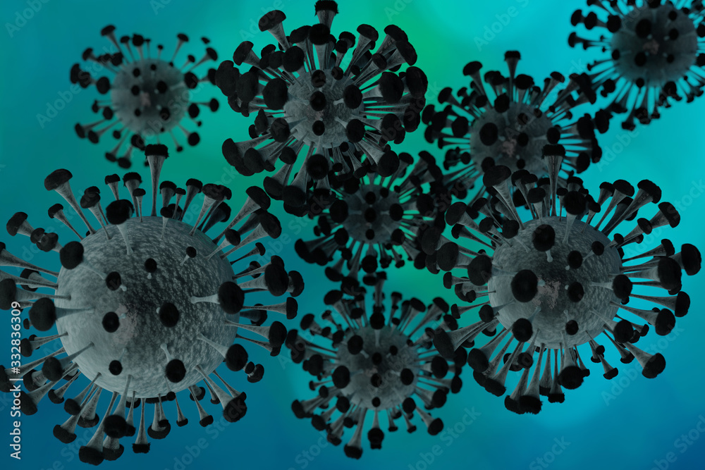 3D illustration of human virus / bacteria close-up