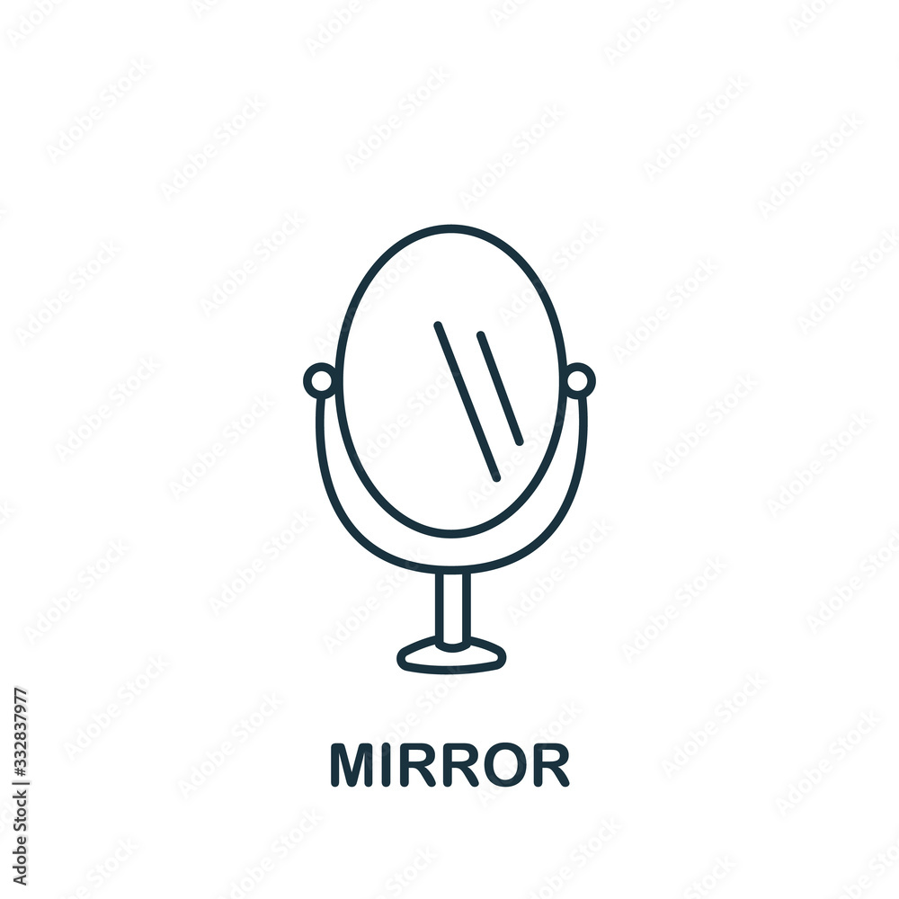 Mirror icon from barber shop collection. Simple line element Mirror symbol for templates, web design and infographics Mirror icon from barber shop collection. Simple line element Mirror symbol for templates, web design and infographics