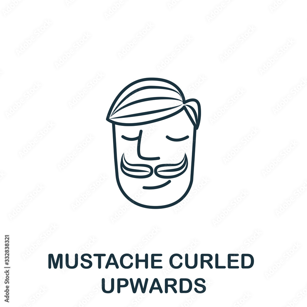 Mustache Curled Upwards icon from barber shop collection. Simple line element Mustache Curled Upwards symbol for templates, web design and infographics Mustache Curled Upwards icon from barber shop collection. Simple line element Mustache Curled Upwards symbol for templates, web design and infographics