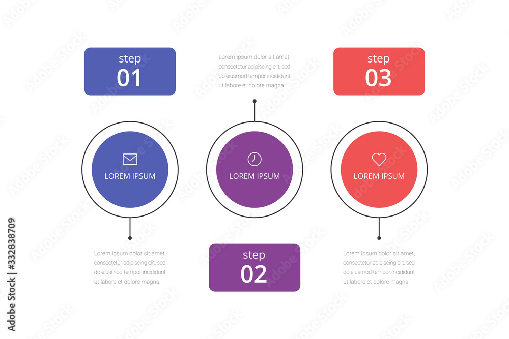Vector step Infographic chart design with icons and 3 options or steps. Template for business, presentations, web sites, flow chart. Vector step Infographic chart design with icons and 3 options or steps. Template for business, presentations, web sites, flow chart.