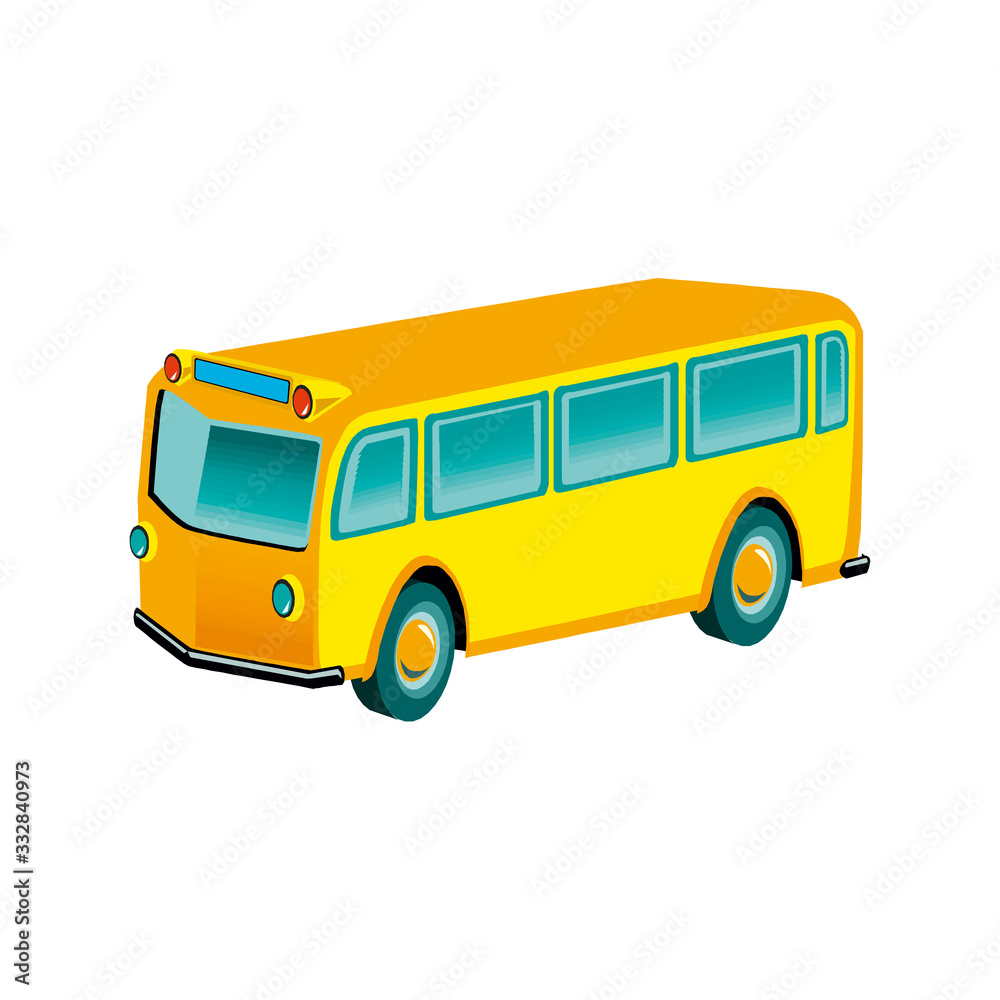 Illustration of school kids riding yellow schoolbus transportation education in EPS10