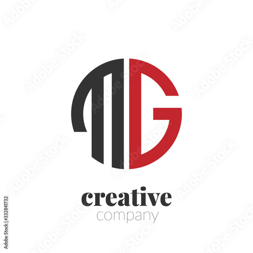 Initial Letter mg Creative Elegant Circle Logo. Circle Logo Template.