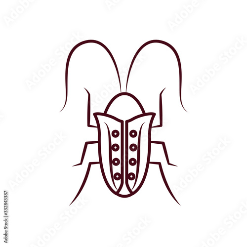 cockroach icon, line style