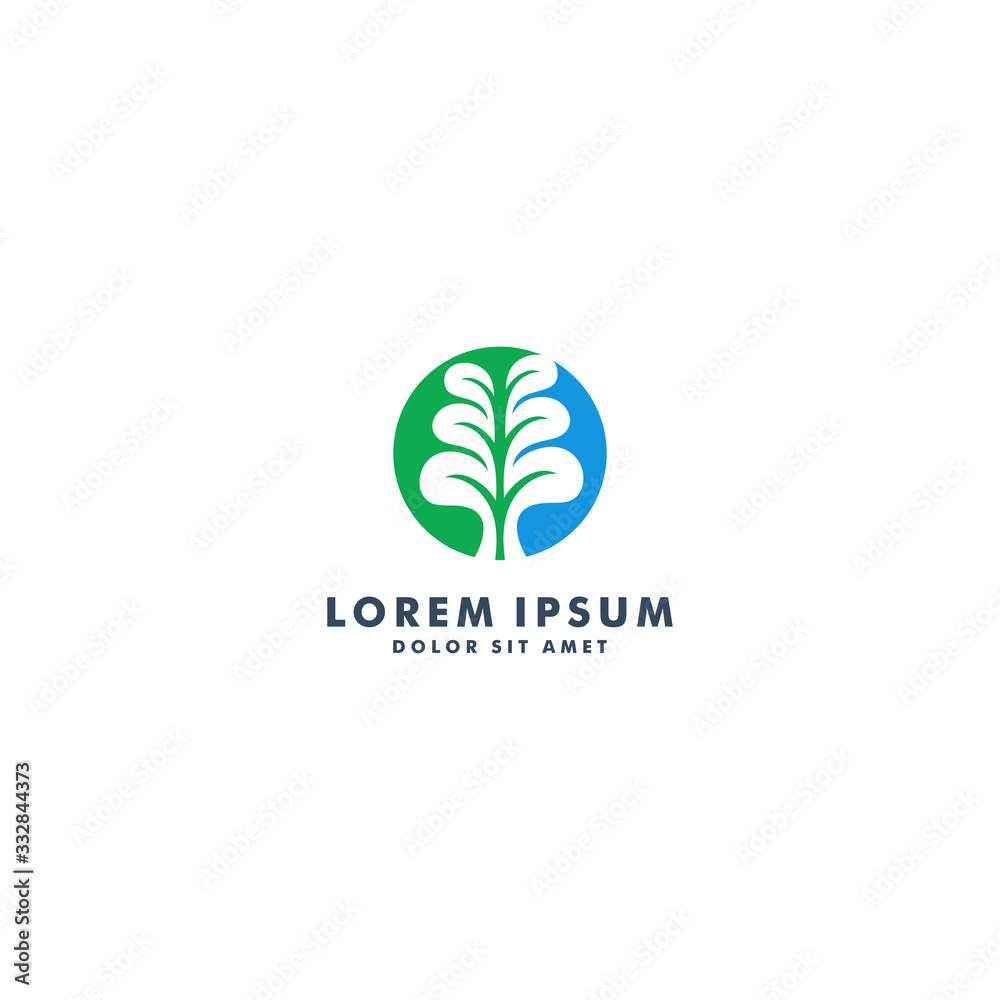 Natural fresh logo design, eco leaf icon - vector