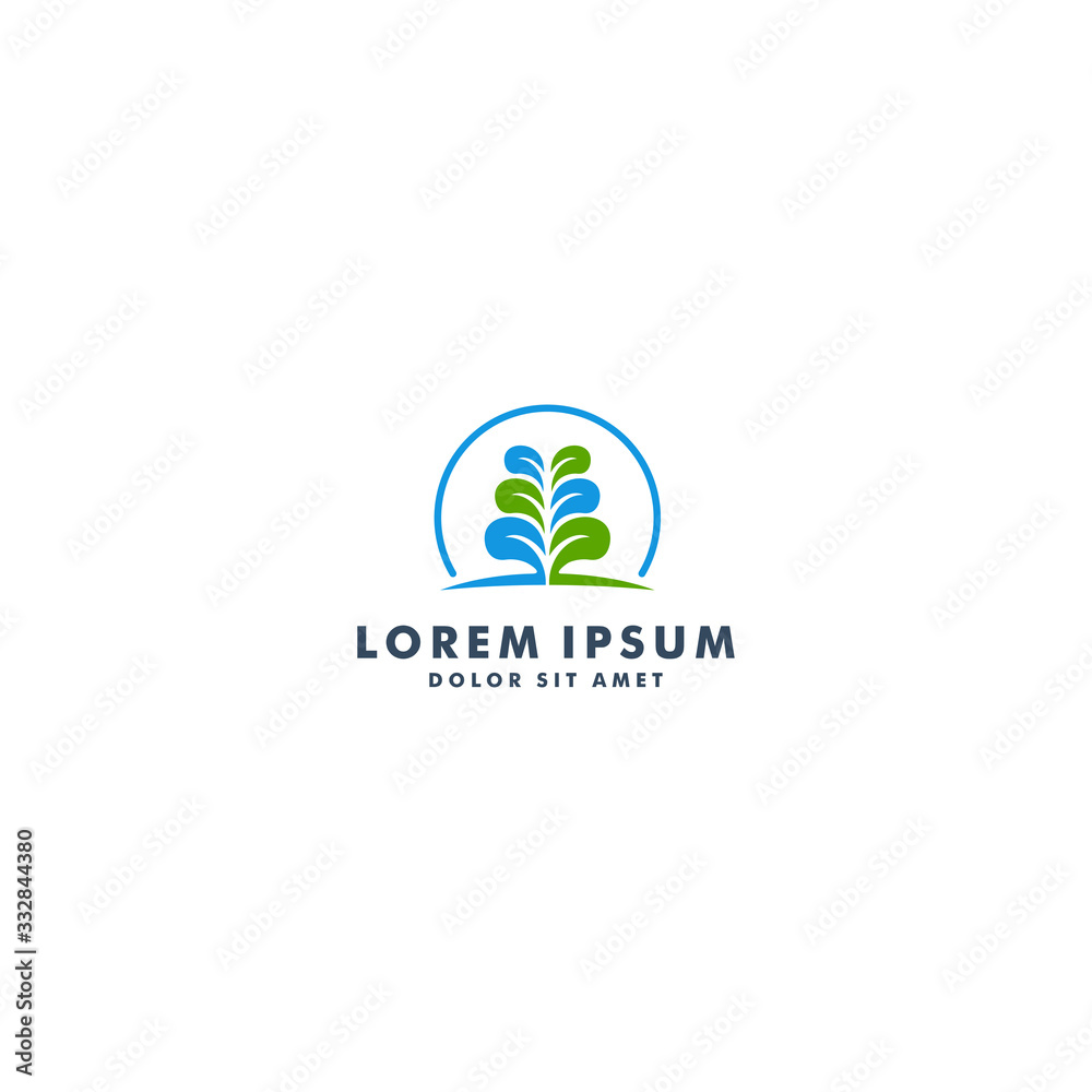 Obraz premium Natural fresh logo design, eco leaf icon - vector