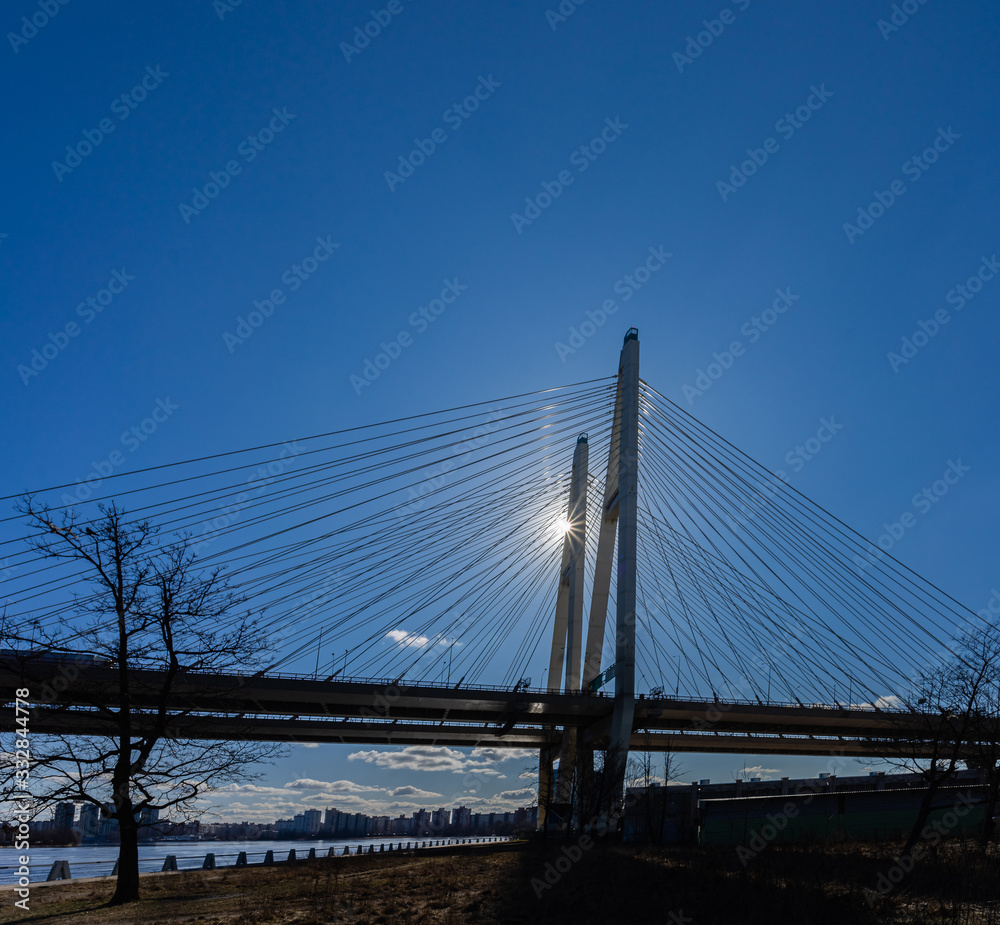 Bridge over the Neva river in Saint Petersburg. Vansu bridge. Bridge over the Neva river in Saint Petersburg. Vansu bridge.
