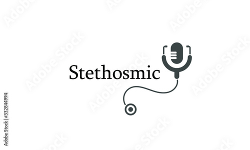 a combination of a mic and a stethoscope, forming a stethoscope mic.