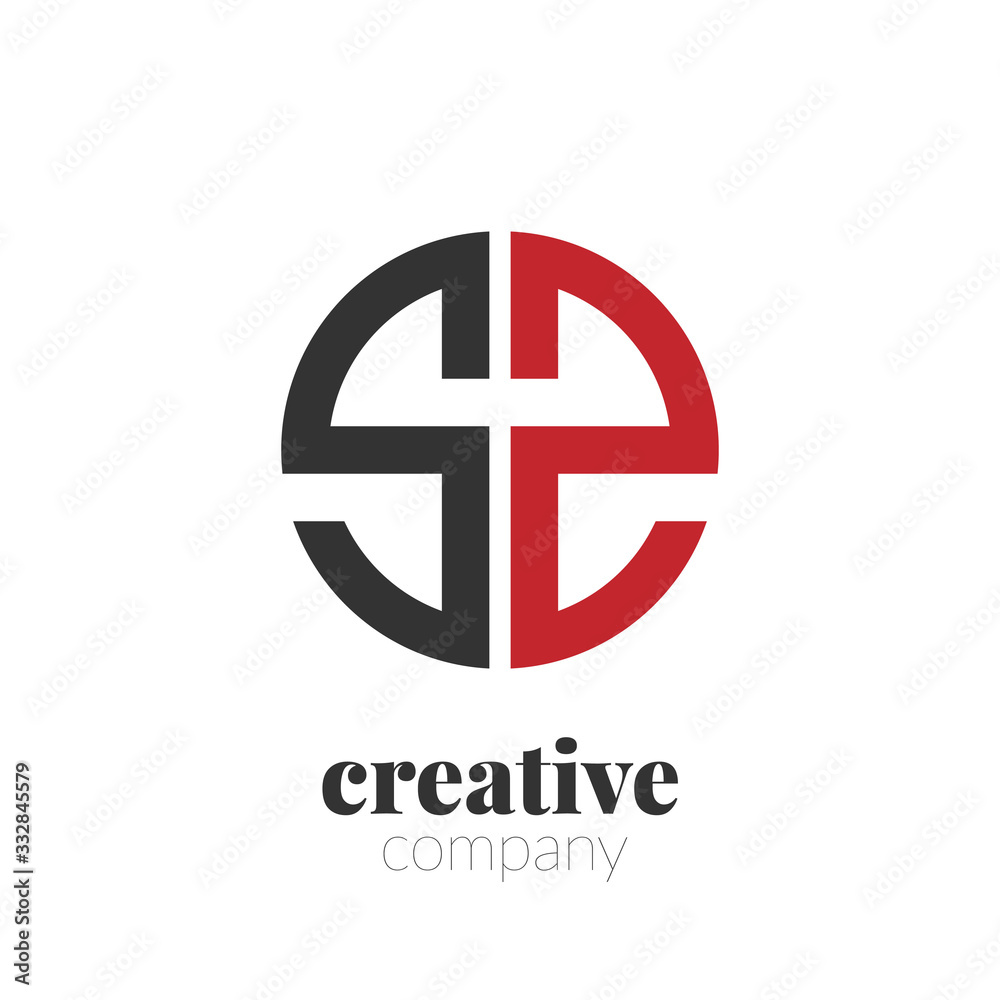 Initial Letter sz Creative Elegant Circle Logo. Circle Logo Template ...