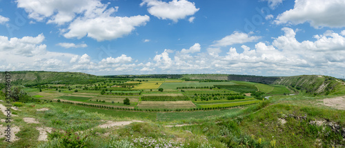 Panoramic view of moldavian rural landsape. Old Orhei, Moldova