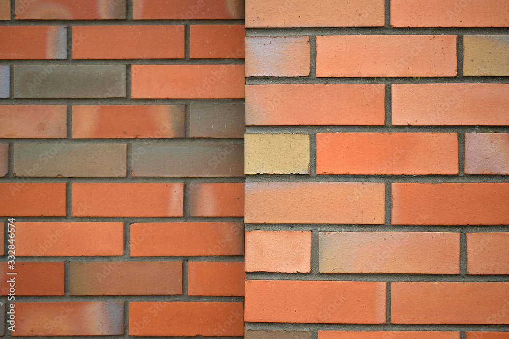 Obraz premium Texture of New Brick Wall with Divided Sections 