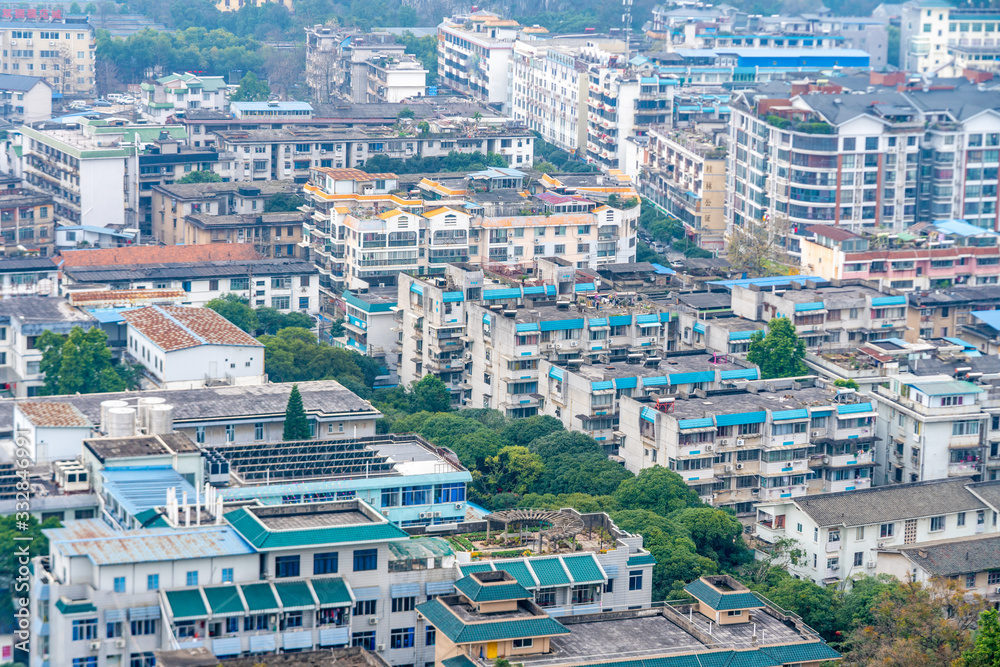 An aerial view of guilin city, guangxi province, China