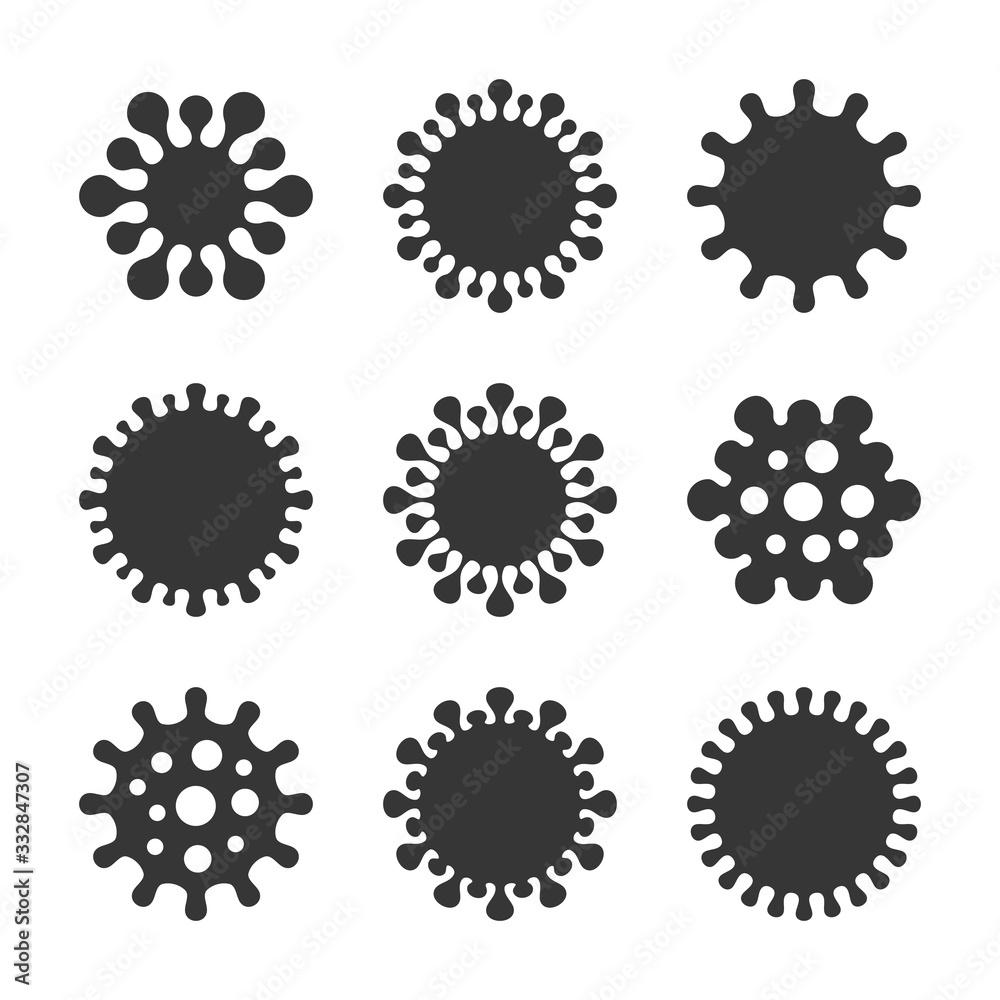 Coronavirus Icons Set. Virus Symbols on White Background. Vector Coronavirus Icons Set. Virus Symbols on White Background. Vector