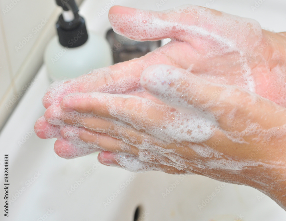 Coronavirus pandemic prevention wash hands with soap.Personal hygiene concept. Coronavirus pandemic prevention wash hands with soap.Personal hygiene concept.