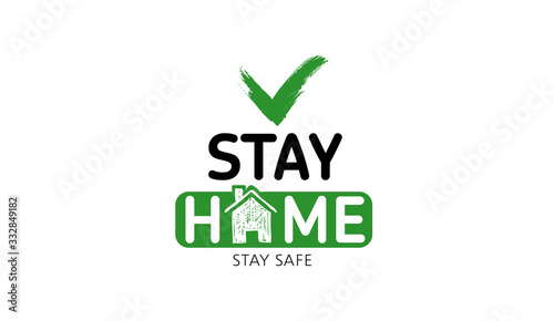 Stay home stay safe doodle illustration. Quarantine. Pandemic coronavirus. 