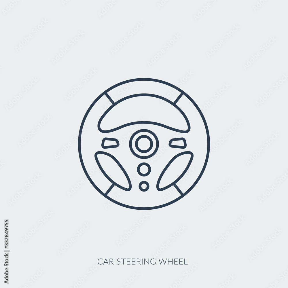 Vector outline icon of car part - steering wheel