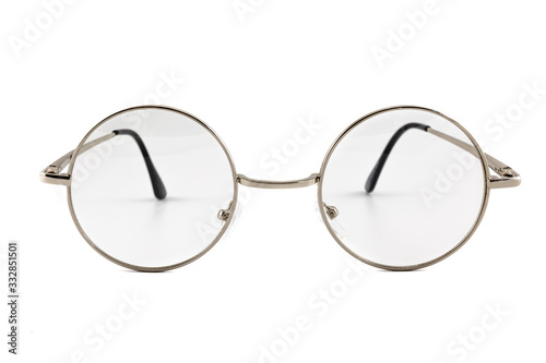 Street Style Reading Glasses with Oval Steel Frame isolated on white background - Front View