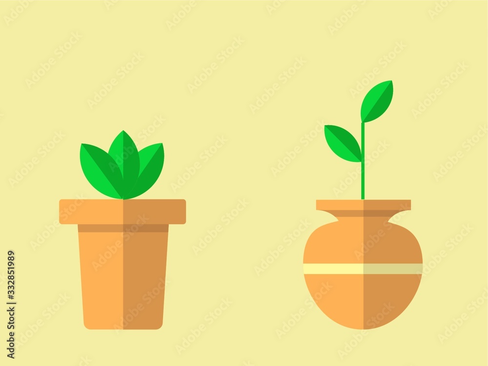Two easy Pots Vector Art